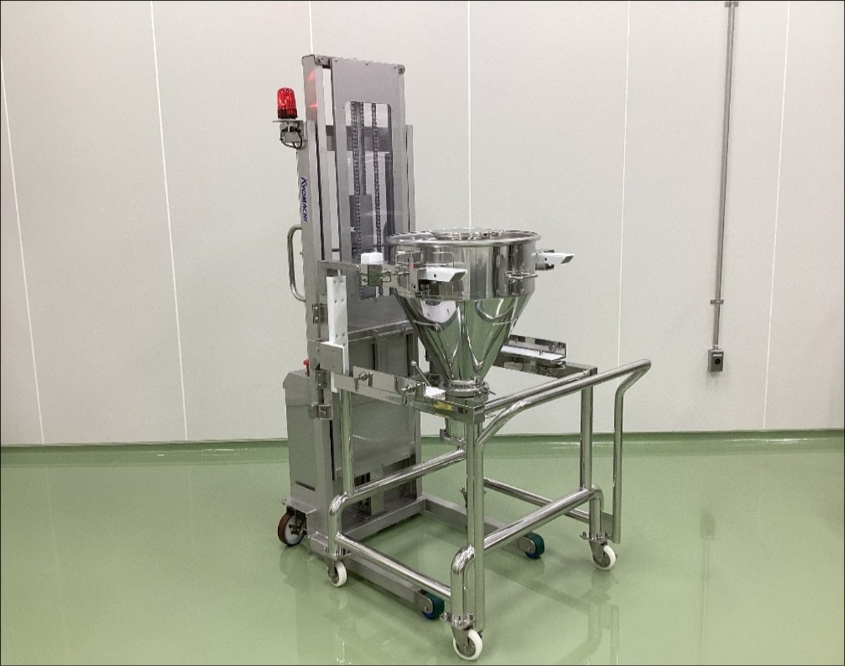 粉体操作関連装置製作例 （容器、台車、リフター専用設計）